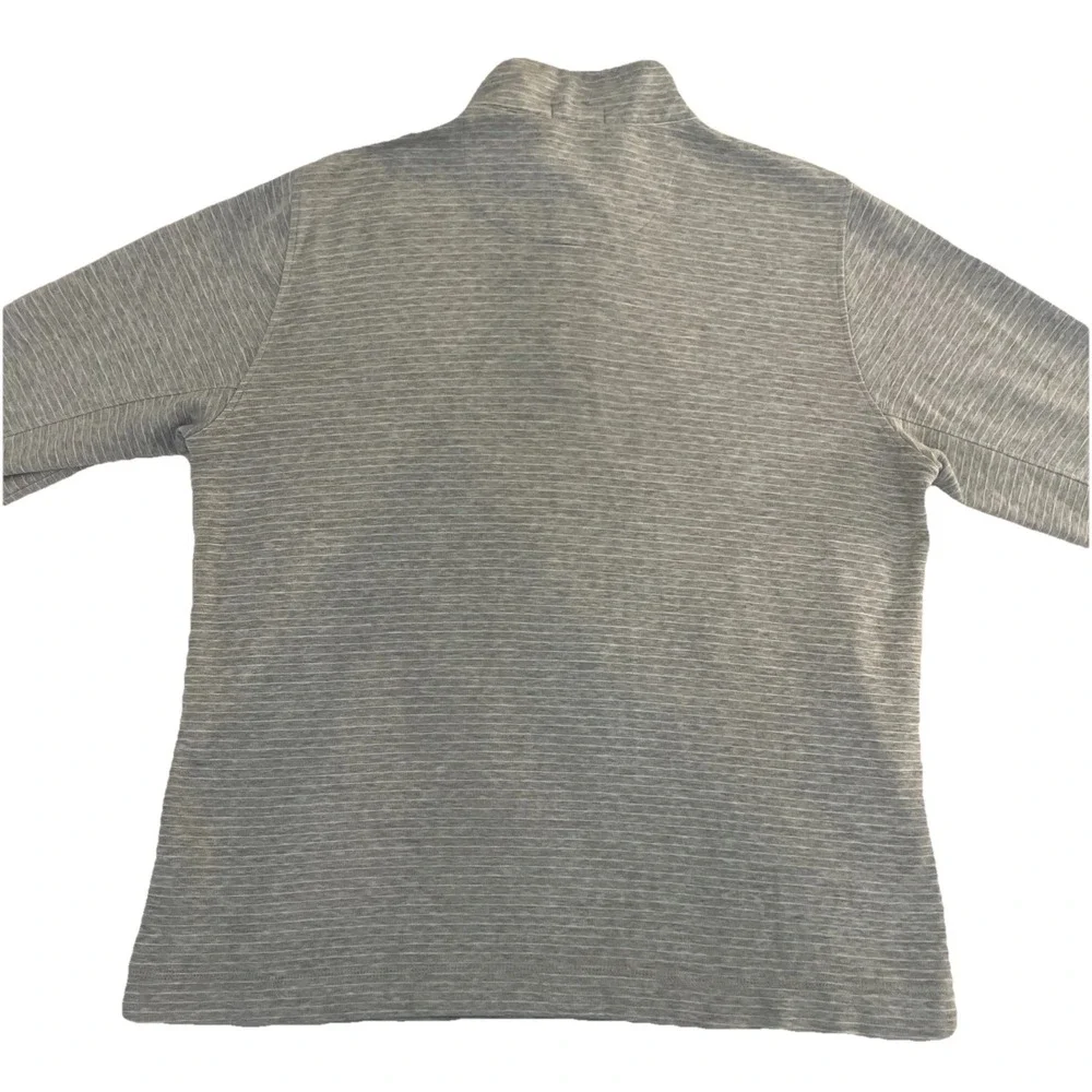 John Morgan LARGE Gray/White Striped 1/4 Zip Golf Pullover Cotton Poly EUC SOFT